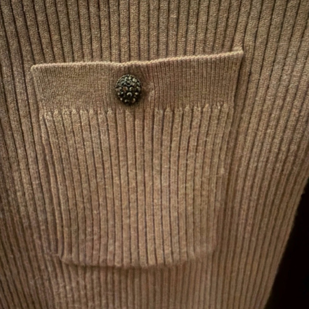 Halogen Camel Ribbed Button Down Shirt - Picture 6 of 9